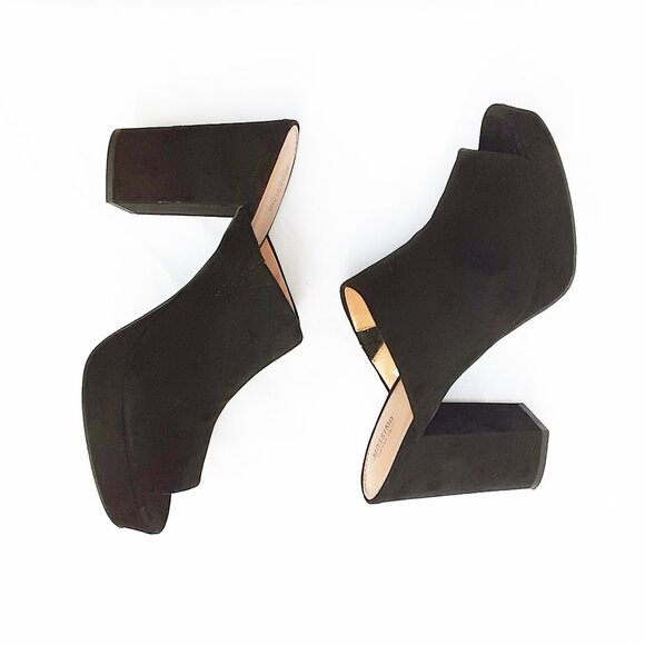 MOSSIMO Black Suede Platform Mules | Size 11M w/Box - Picture 6 of 12